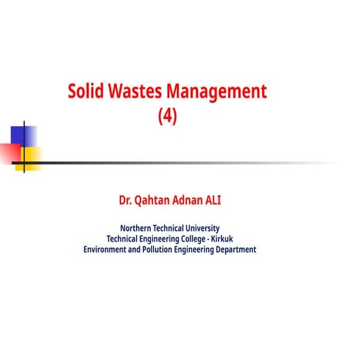 Comprehensive Solid Waste Management and Energy Analysis Techniques | PPT