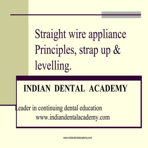 Swa   strap up & leveling /certified fixed orthodontic courses by Indian dent...