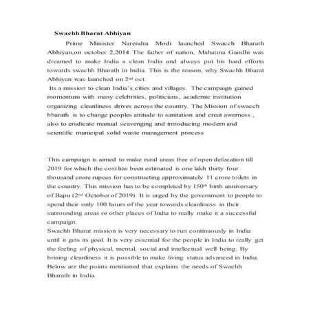 Swachh bharat abhiyan nischitha