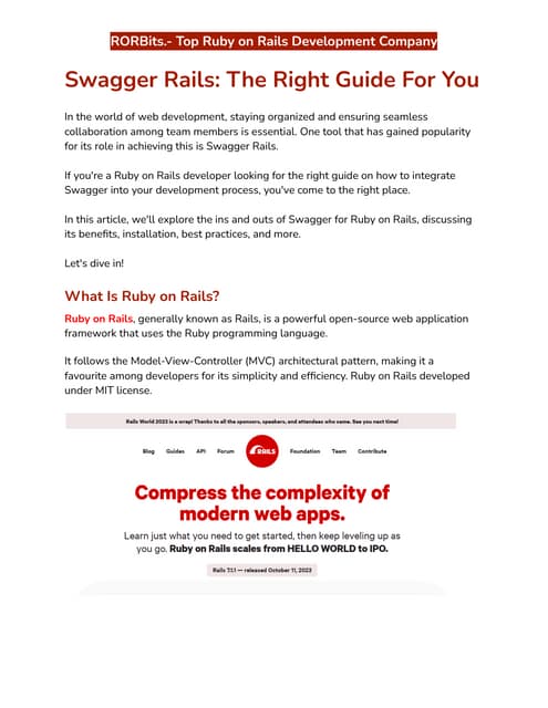 Swagger Rails: The Right Guide For You..
