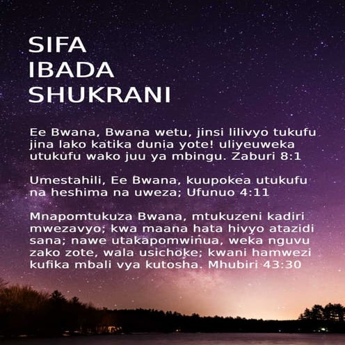 Swahili Praise Worship Thanksgiving Tract | PDF
