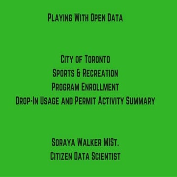 Open Data - Toronto Sports and Recreation Registrations
