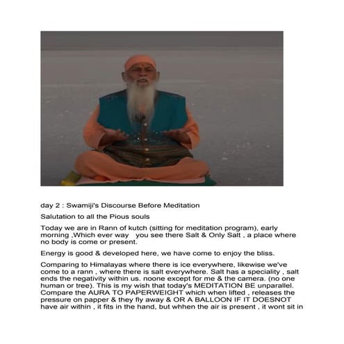 Swamiji's Day 2 Discourse CM 2021