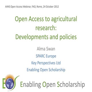 Open Access to agricultural researc...