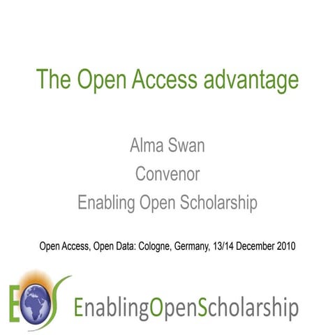 Alma Swan: The Open Access advantage