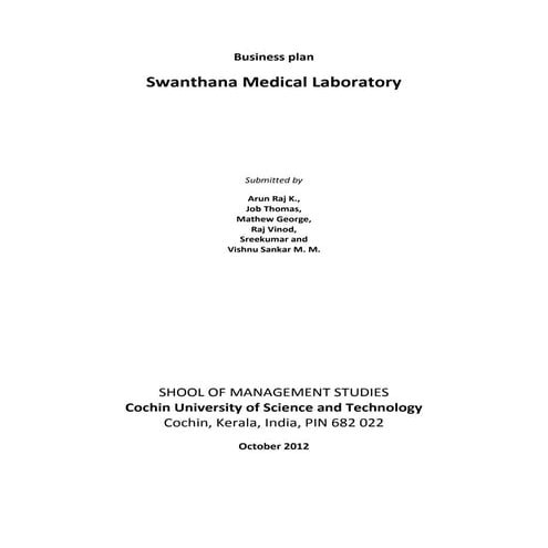Business plan for medical lab