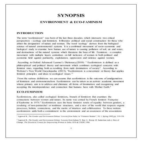 Environment & Eco-Feminism