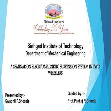 Electromagnetic suspension system in two wheelers