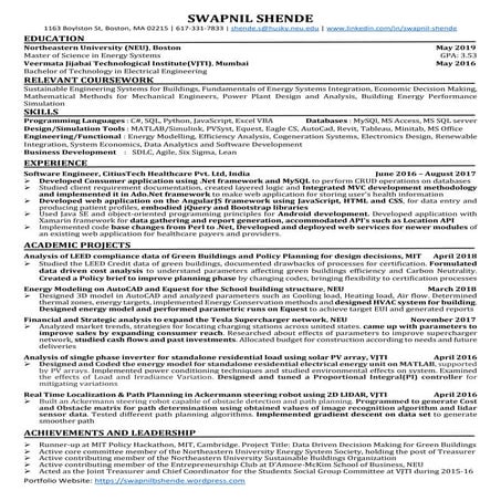 Swapnil shende resume