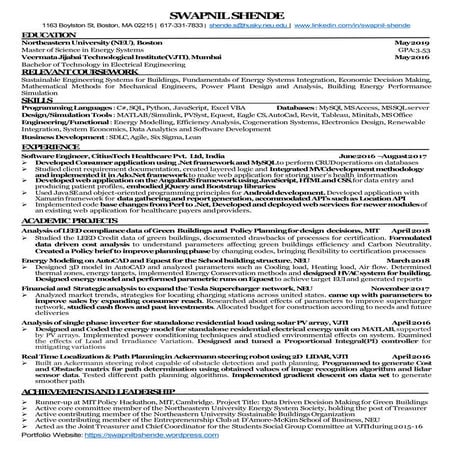 Swapnil shende resume