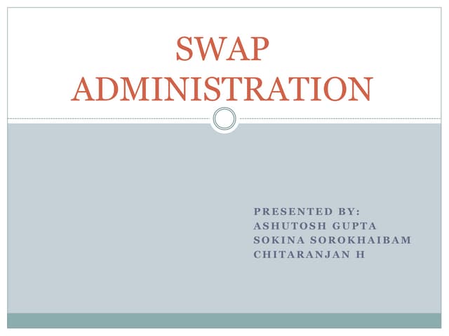 Swap Administration in linux platform