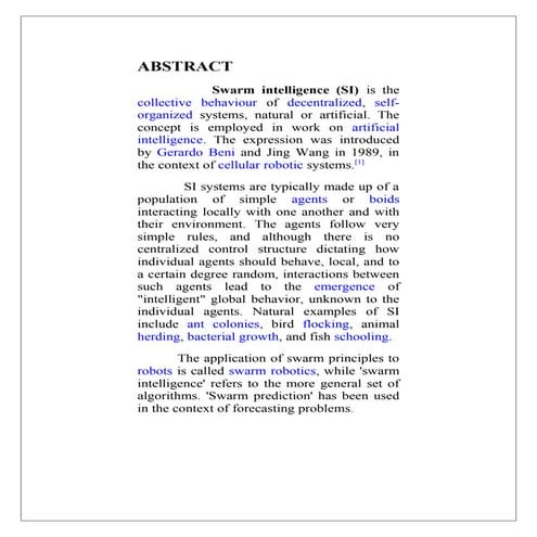 Lecture 10 swarm intelligence | PDF