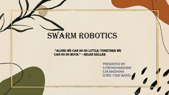 SWARM ROBOTICS Artificial Intelligence (2).pptx