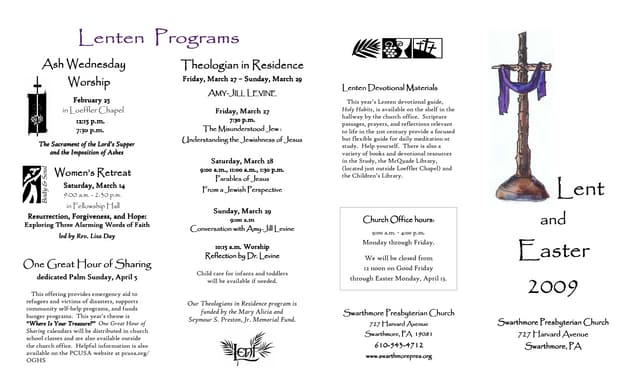 Swarthmore Lentbrochure20092