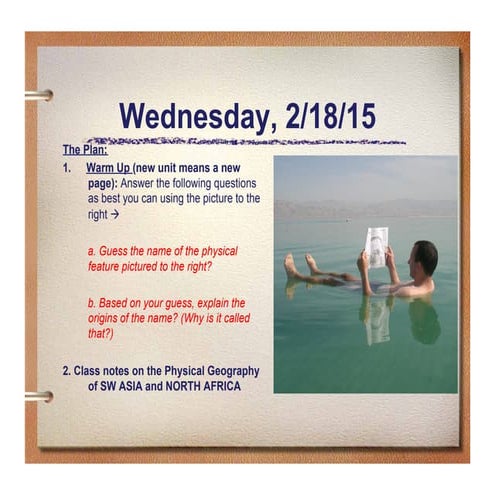 SW Asia Physical Geo Pre-AP 2015