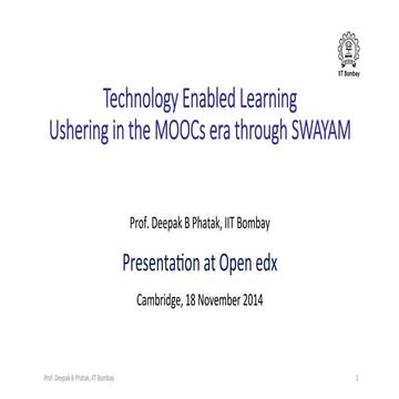 Swayam MOOC platform - Framework & Ideas