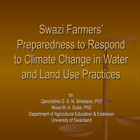 AN INVESTIGATION OF CLIMATE CHANGE ADAPTATION STRATEGIES AND INNOVATION OF SW...
