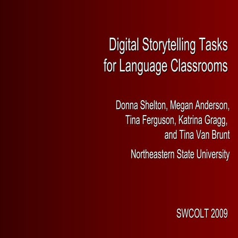 Swcolt 09 Digital Storytelling Tasks