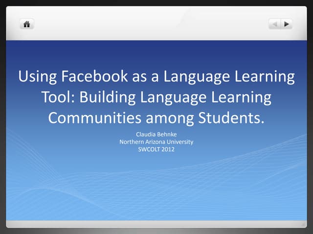 SWCOLT 2012 Facebook as a Language ...