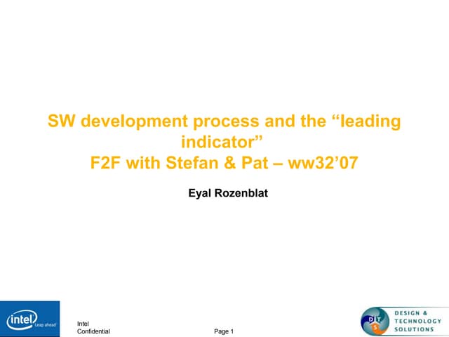 SW development process and the leading indicator