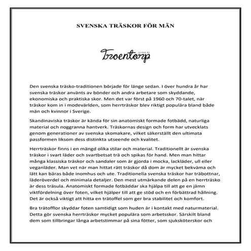 SVENSKA TRÄSKOR FÖR MÄN 