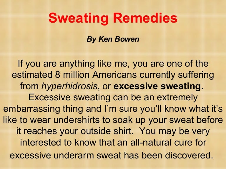 Sweating remedies