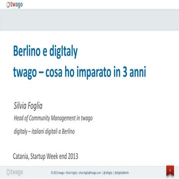 Berlino e startup: digItaly e twago