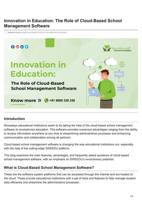 Sweedu Innovation In Education The Role Of Cloud Based School Management Software Pdf Sweedu Innovation In Education The Role Of Cloud Based School Management Software Pdf