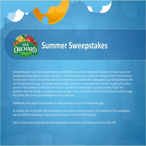 Sweepstakes promotion