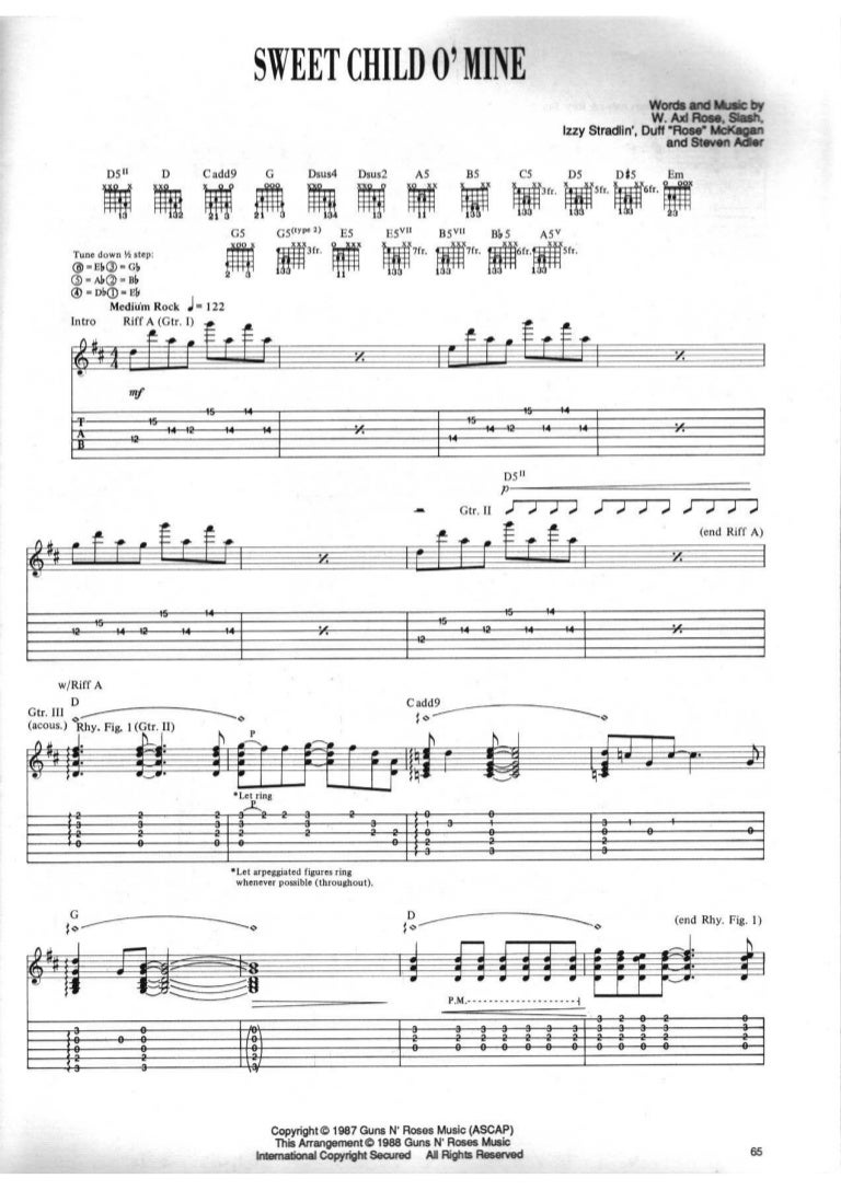 Guns N' Roses Sweet Child O' Mine Testo