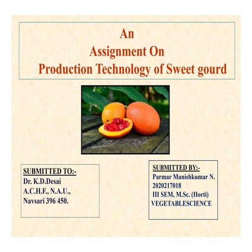 Sweet gourd production technology | PDF