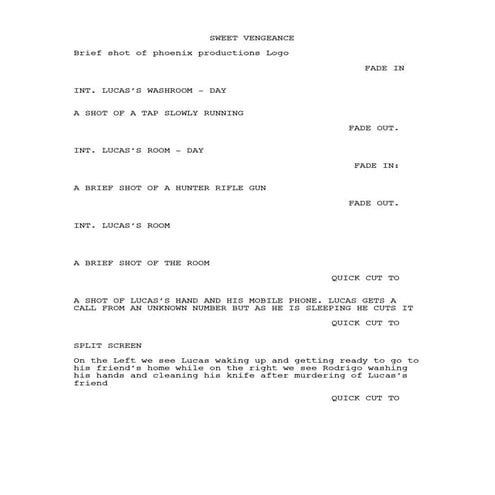 Sweet vengeance script
