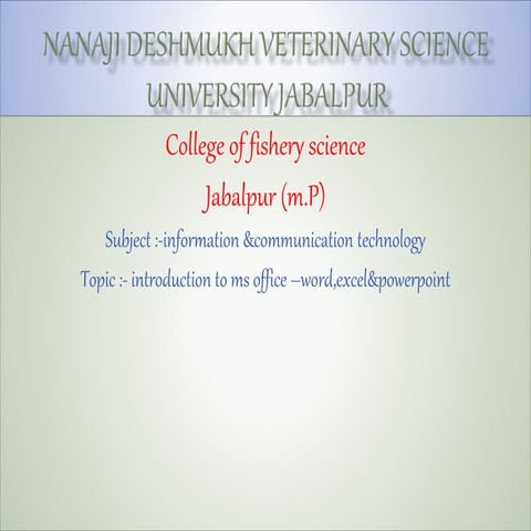 introduction to ms office –word,excel & powerpoint