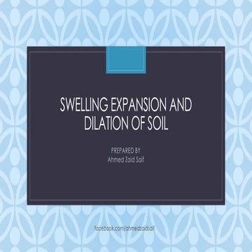 Swelling expansion and dilation of soil