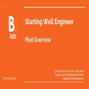 Starting Well Engineer - Pilot Overview