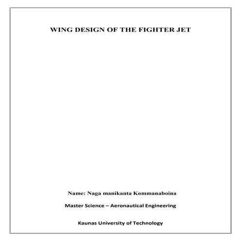 Fighter jet Swept back wing design  and Analysis by using of Xflr5