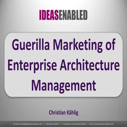 Guerilla Marketing of Enterprise Architecture Management