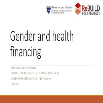 Gender and health financing
