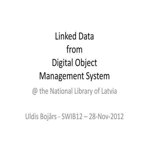 Linked Data from a Digital Object Management System