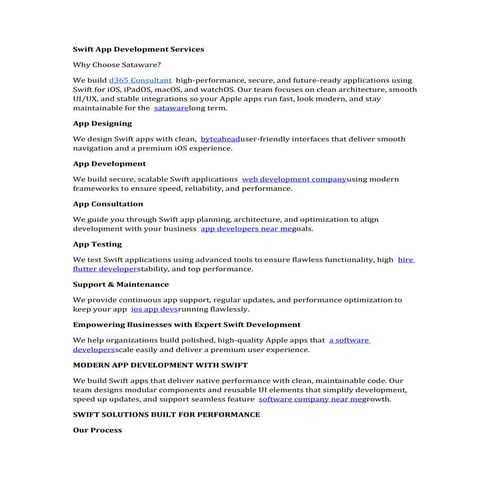 Swift - App - Development - Services | DOCX