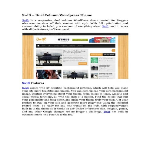 Bloggie - Free Wordpress Theme | PDF