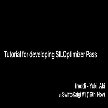 Tutorial for developing SILOptimizer Pass