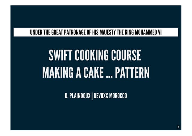 Swift cooking course  making a cake ... pattern
