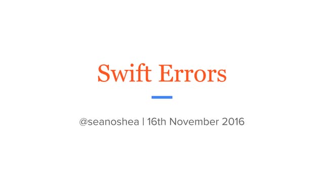 Swift Errors