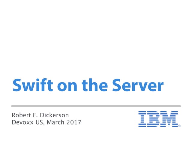 Swift on the Server 