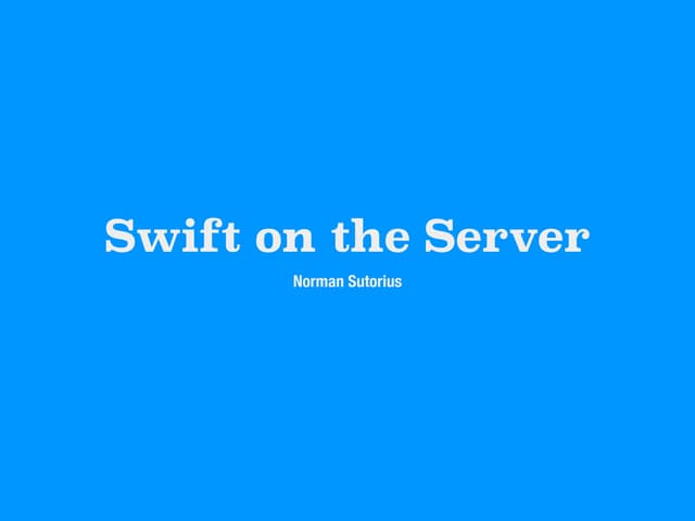 server side Swift 