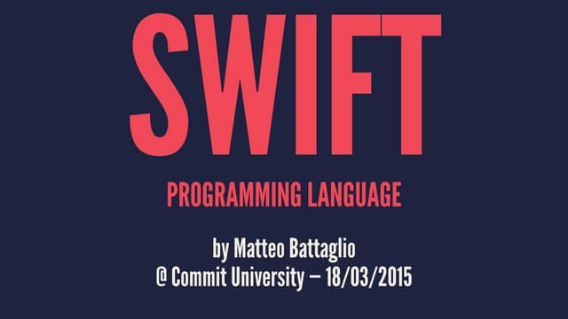 Workshop Swift 