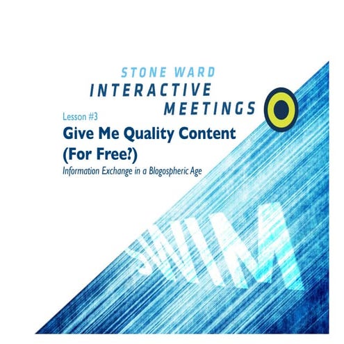 Swim Lesson 3 Give Me Quality Content.Key