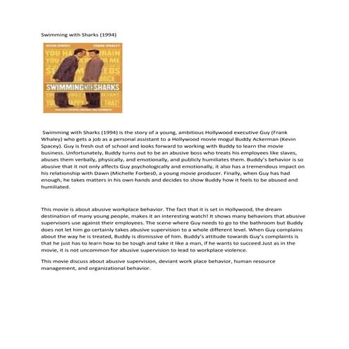 Swimming with sharks