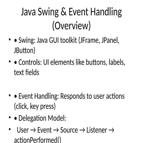 Comprehensive Overview of Java Swing and Event Handling in GUI ...